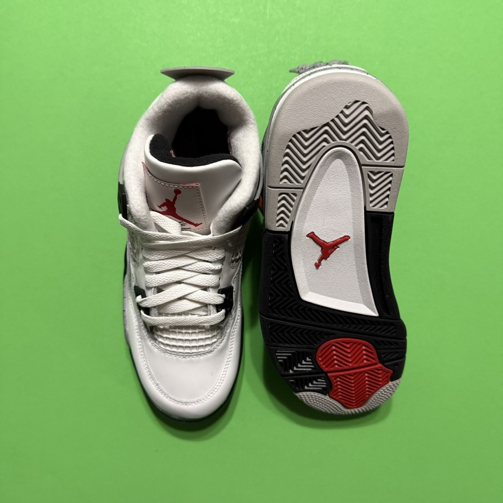 New Nike Air Jordan Retro 4 Sneakers IV Cement Grey White GS 2025 OG IB4171-100 - Picture 5 of 6